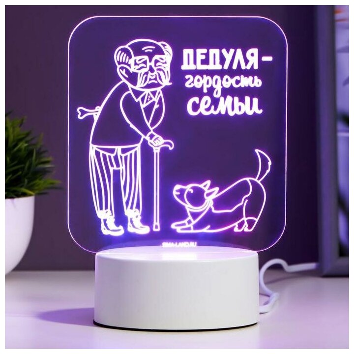 Светильник "Любимый дедушка" LED RGB от сети - фотография № 4