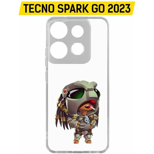 Чехол-накладка Krutoff Clear Case Brawl Stars-Леон Хищник для TECNO Spark Go 2023 чехол накладка krutoff clear case brawl stars спайк для tecno spark go 2023