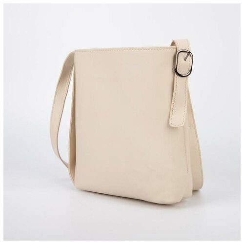 фото Сумка женская, отдел на молнии, длинный ремень, цвет молочный mikimarket