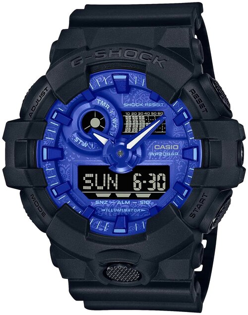 Наручные часы CASIO G-Shock GA-700BP-1A, синий, черный