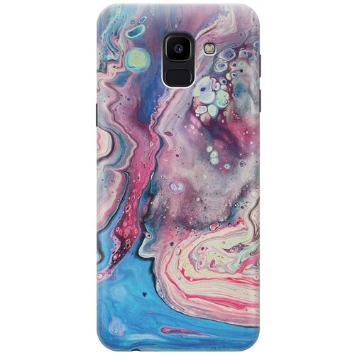 GOSSO Ультратонкий силиконовый чехол-накладка для Samsung Galaxy J6 (2018) с принтом Разноцветный мрамор gosso ультратонкий силиконовый чехол накладка для samsung galaxy a6 plus 2018 с принтом разноцветный мрамор