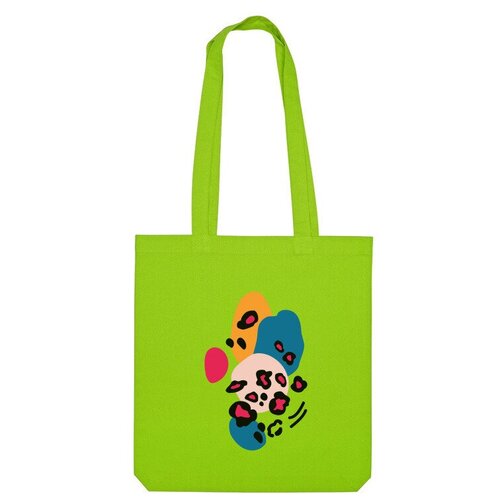 сумка яркая абстракция с леопардовыми пятнами зеленое яблоко Сумка шоппер Us Basic, зеленый