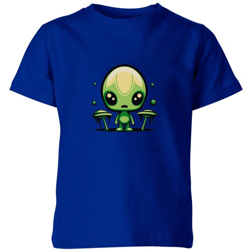Футболка Us Basic, размер 6, синий детская футболка зеленый человечек пришелец из космоса 116 синий