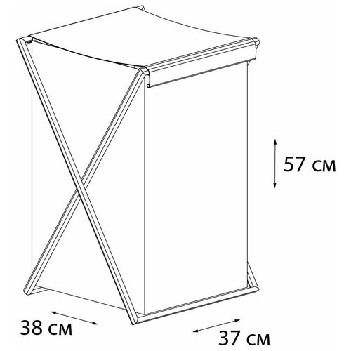 фото Корзина для белья fixsen loft style складная серая (fx-1023)