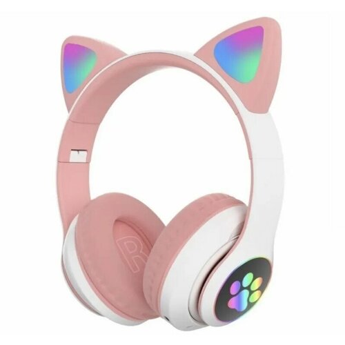 Беспроводные наушники с ушками кошки Cat ear розовые 159900₽