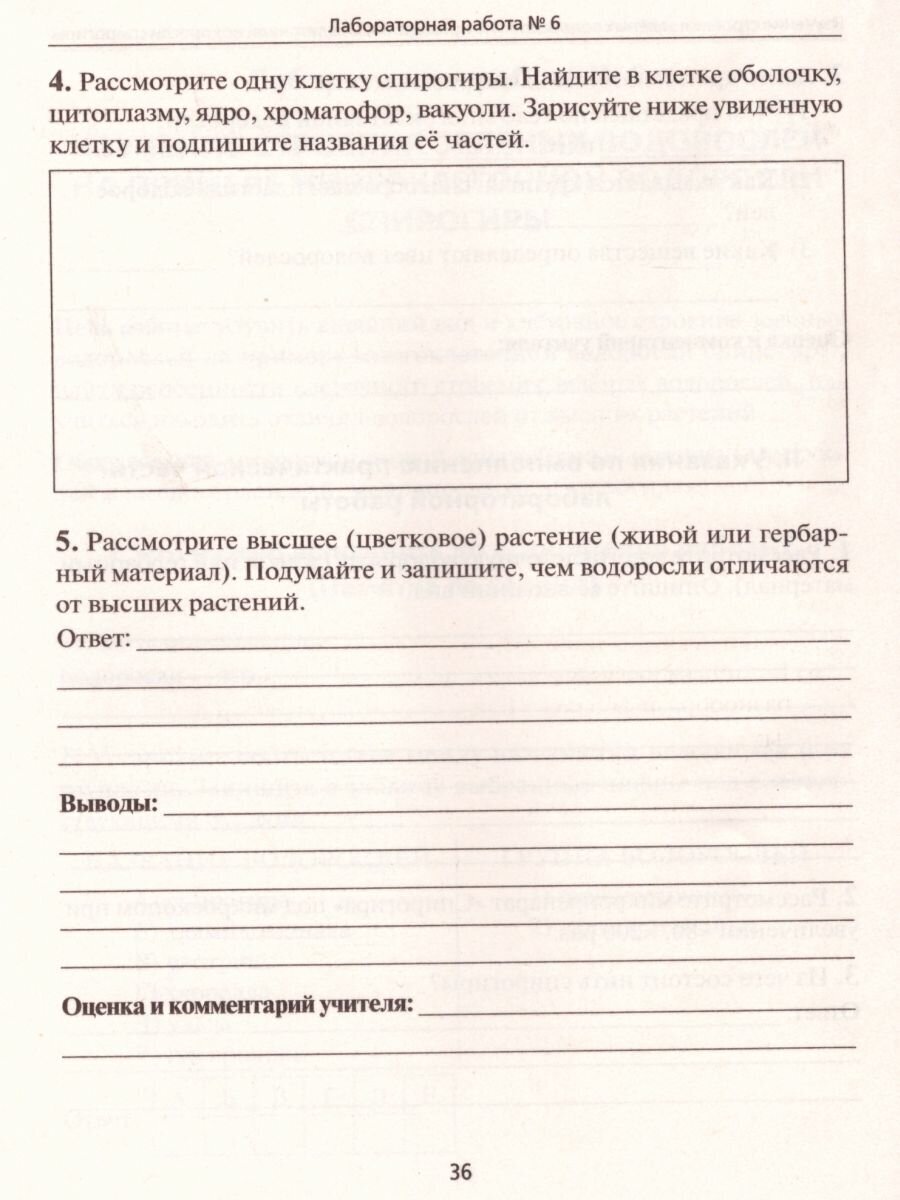Биология. Раздел "Ботаника". Лабораторный практикум для основной школы. Часть 1 - фото №4