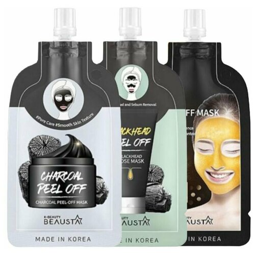 Beausta Набор масок от прыщей маска плёнка для носа beausta charcoal peel очищающая с углём 20 мл 3 уп