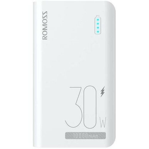 Мобильный аккумулятор Romoss Sense 4S Pro 10000mAh 3A QC 4xUSB беспров.зар. белый