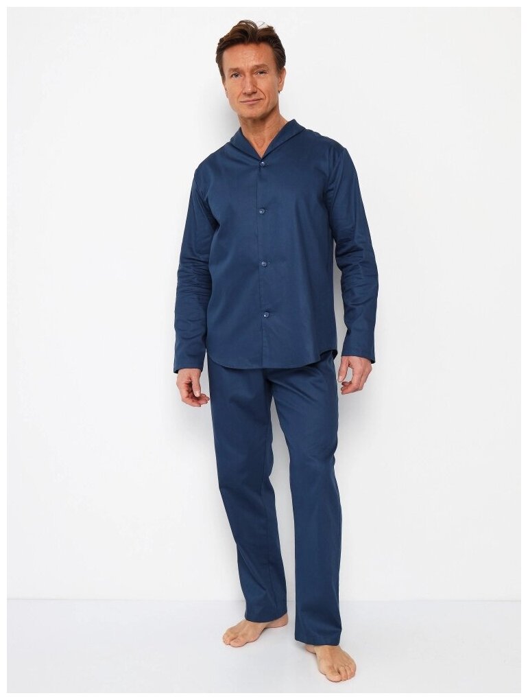 Пижама мужская из хлопка "Шон", синий цвет, размер 54 - фотография № 3