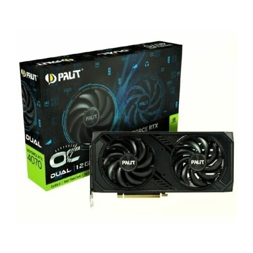 Видеокарта PALIT GeForce RTX 4070 DUAL OC 12G (NED4070S19K9-1047D) видеокарта palit rtx 4070 dual oc 12gb 2610mhz pci e 4 0 12288mb 21000mhz 192 bit hdmi dp ned4070s19k9 1047d