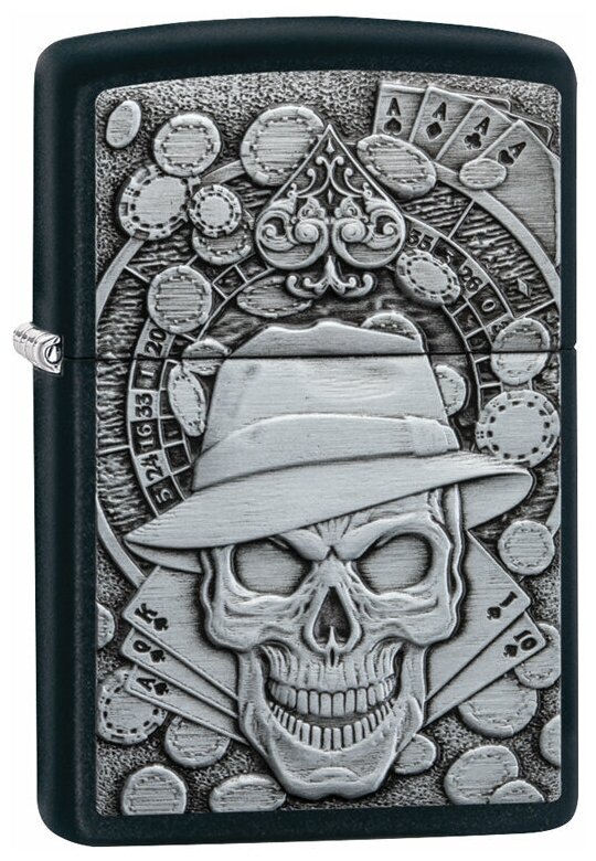 Зажигалка ZIPPO Classic с покрытием Black Matte латунь/сталь чёрная матовая 38x13x57 мм