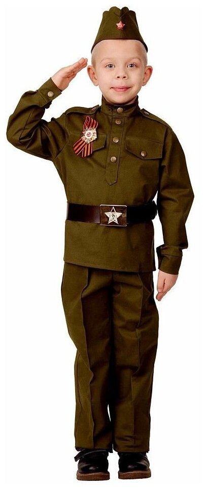 Детская военная форма Солдат в пилотке, рост 116 см, Батик 8008-2-116-60