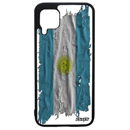 фото Противоударный чехол на // huawei p40 lite // "флаг аргентины на ткани" страна стиль, utaupia, белый