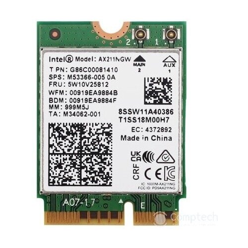 Intel AX211.NGWG Wi-Fi 6E AX211 Gig+ , 2230, 2x2 AX R2 6GHz +BT, vPro, 999M0W