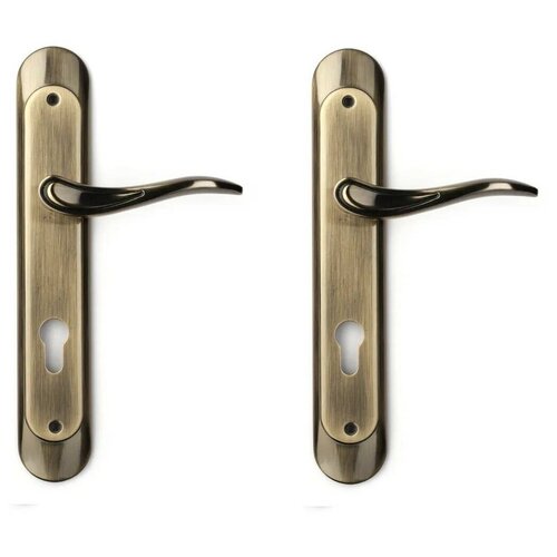 Дверные ручки на планке Loid 90-122 AB Античная бронза (межосевое 85 мм)