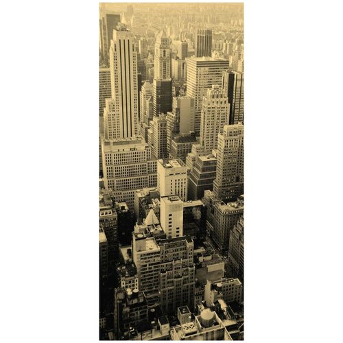 Самоклеящиеся фотообои Нью-Йорк, размер: 90x210 см, эффект: сепия, отраженный