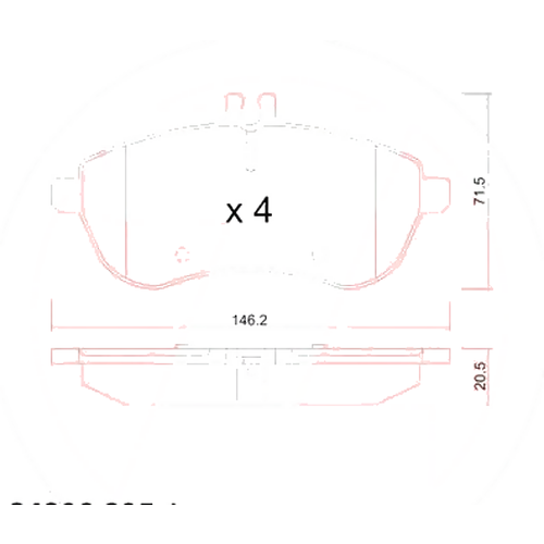 ZIMMERMANN 24306.205.1 (0054200820 / 0054200920 / 0054201220) колодки тормозные дисковые