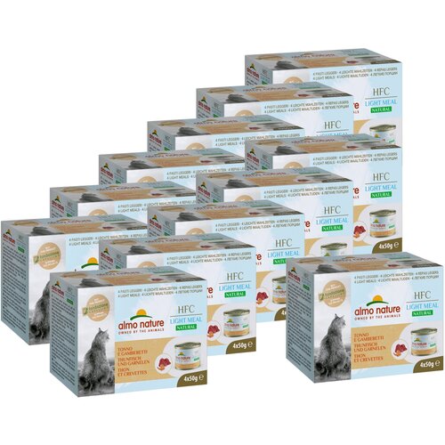 Almo Nature консервы для кошек Тунец и Креветки (Natural Light Meal - Tuna and Shrimp) 4шт х 50 гр 0,2 кг х 12 шт.