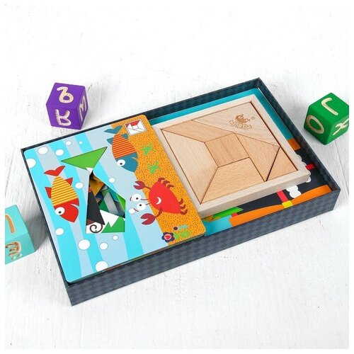 Купить Игрушка развивающая Тангарам 4, 2×31, 5×19, 5 см, 15 карточек, нет бренда