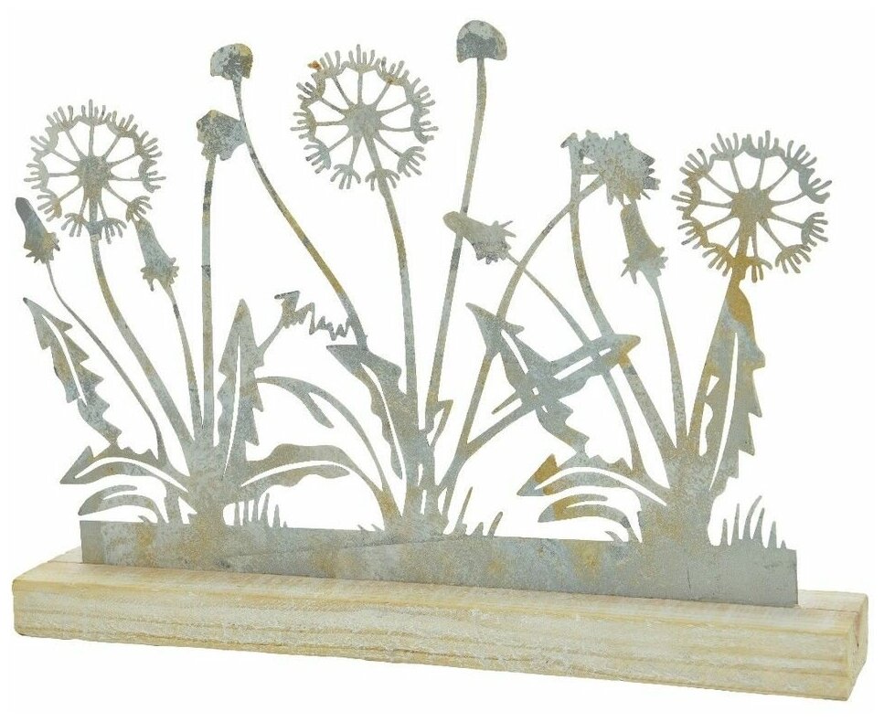 фото Kaemingk Интерьерное украшение Орлеанские Одуванчики 39*28 см на деревянной подставке 846548