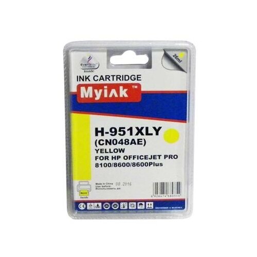 Картридж для HP №951XL OfficeJet Pro 8100, 8600 Yellow (MyInk) CN048AE hp950 951 950xl 951xl print head for hp officejet pro 8100 8600 8700 8610 8620 8625 8630 250dw 251dw 276dw printhead