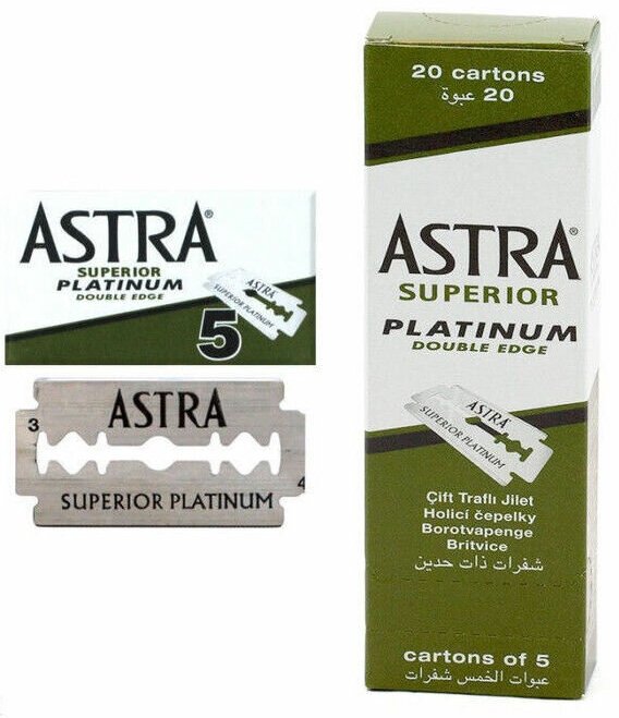 ASTRA SUPERIOR PLATINUM / Лезвия классические для Т-образных станков, двусторонние, 100 шт