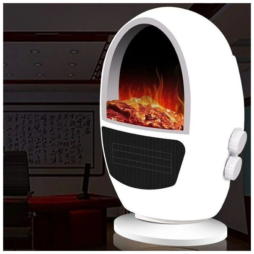 Портативный электрообогреватель Flame Heater (Белый) - фотография № 4