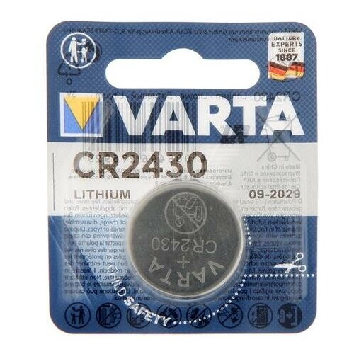 Varta Батарейка литиевая Varta, CR2430-1BL, 3В, блистер, 1 шт.