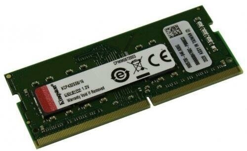 Оперативная память для ноутбука 16Gb (1x16Gb) PC4-25600 3200MHz DDR4 SO-DIMM CL22 Kingston KCP432SS8/16