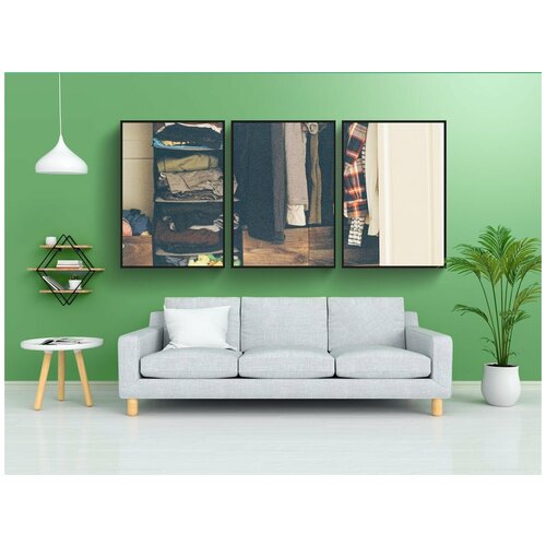 фото Набор модулных постеров для интерьера "шкаф, одежда, рубашки" 60x90 см. в тубусе, без рамки lotsprints