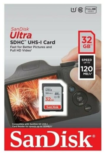 Карта памяти 32GB SanDisk SDSDUN4-032G-GN6IN SDHC UHS-I