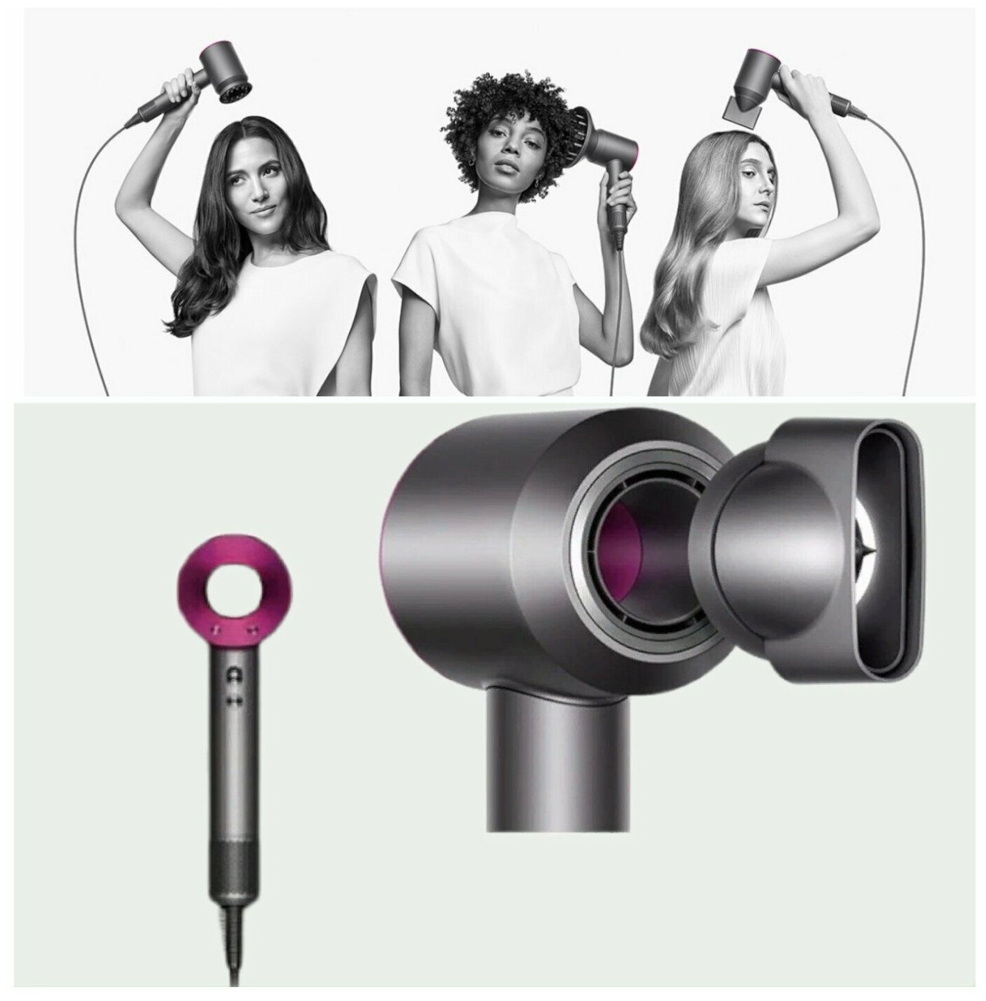 Интеллектуальный фен для волос Super Hair Dryer 1600 Вт, 3 режима, 5 магнитных насадок, ионизация воздуха - фотография № 10