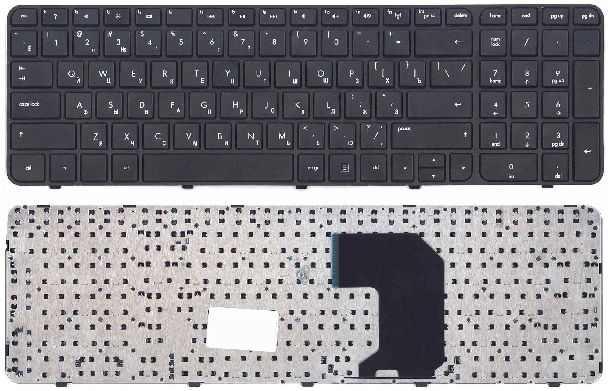 Клавиатура для ноутбука HP G7-2000 черная с черной рамкой