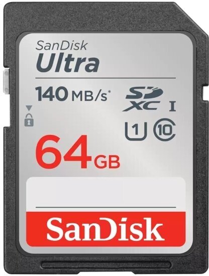 Карта памяти Sandisk 64Gb Ultra SDXC Class 10 UHS-I U1 140 MB/s