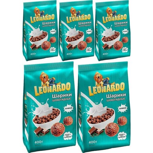Leonardo, готовый завтрак Шоколадные шарики,5 шт по 400 г