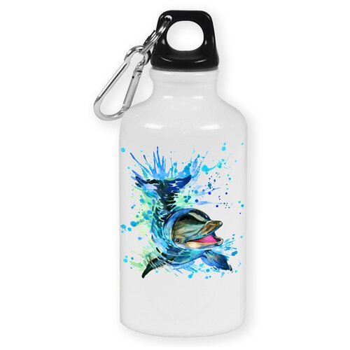Бутылка с карабином CoolPodarok Краски. Дельфин