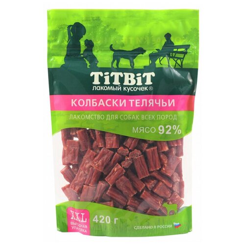 ТитБит 5шт х 420г колбаски телячьи для собак всех пород XXL титбит колбаса телячьи для собак всех пород xxl 420 гр