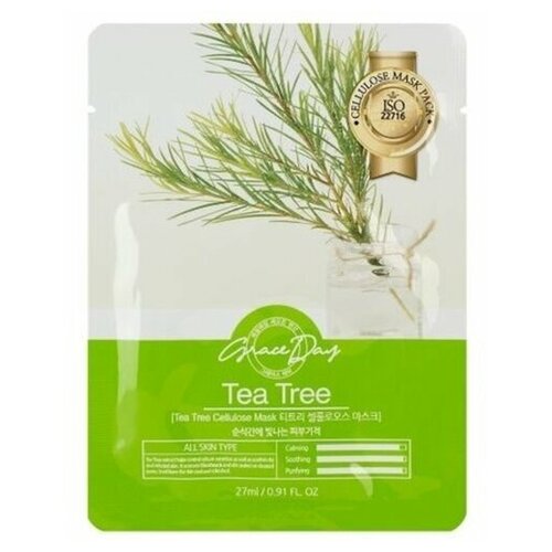 Grace Day Маска тканевая с экстрактом чайного дерева - Tea tree cellulose mask, 27мл