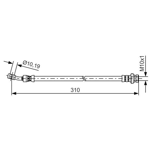 Тормозной шланг задний левый 310 мм Bosch 1 987 481 417 для Kia Ceed, KIA ProCeed