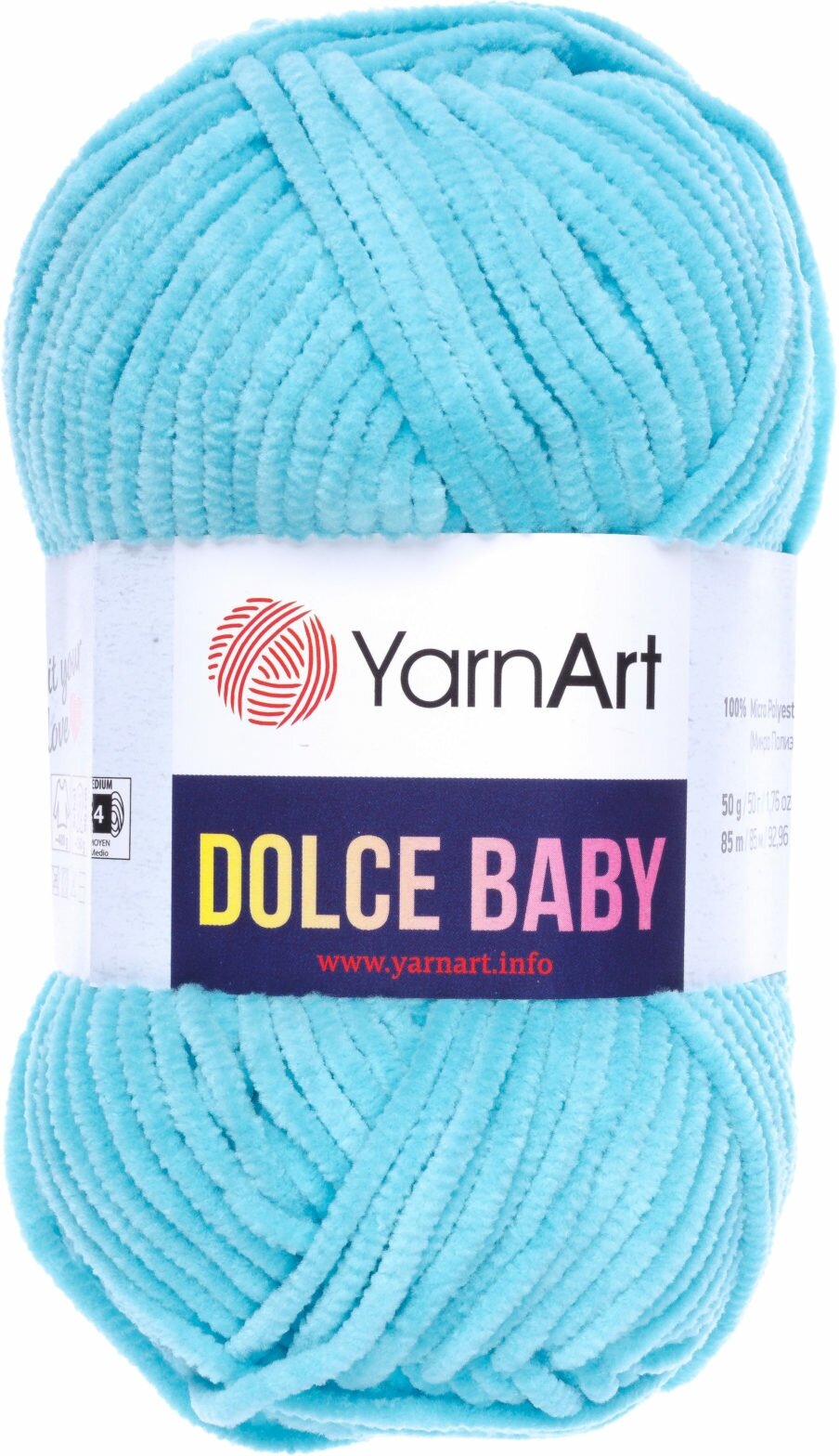 Пряжа YarnArt Dolce Baby бирюзовый (746), 100%микрополиэстер, 85м, 50г, 1шт