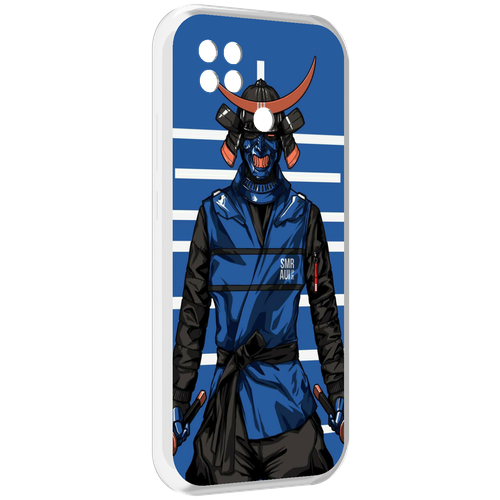 Чехол MyPads самурай в синей форме для Poco C40 задняя-панель-накладка-бампер чехол mypads самурай в синей форме для xiaomi black shark 5 задняя панель накладка бампер
