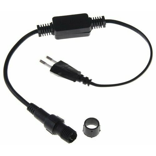 Сетевой кабель питания с вилкой для светового шнура светодиодных лент и гирлянд дюралайт 13 мм 3-pin 220 В 399₽