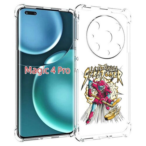 Чехол MyPads нарисованный скелет хоккеист для Honor Magic4 Pro / Magic4 Ultimate задняя-панель-накладка-бампер чехол mypads нарисованный мужчина в скафандре для honor magic4 pro magic4 ultimate задняя панель накладка бампер