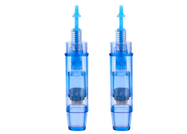 Dr. pen Картридж для мезопен на 36 игл насадка для аппарата dr pen дермапен синий длинный, 2 шт
