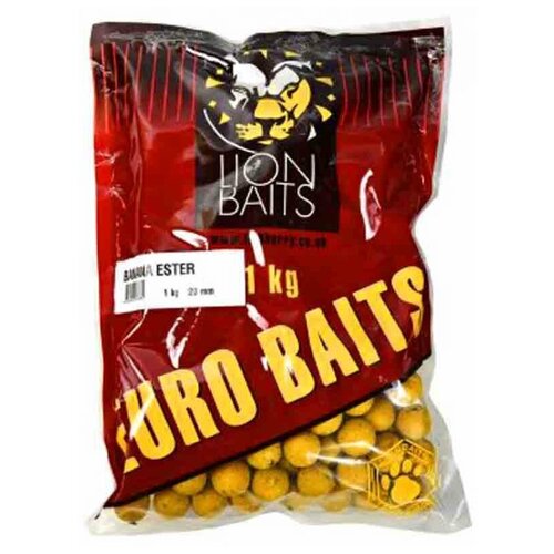 Бойлы тонущие 20 мм LION BAITS. Серия- EURO BAITS банановый эфир (Banana Ester) - 1 кг