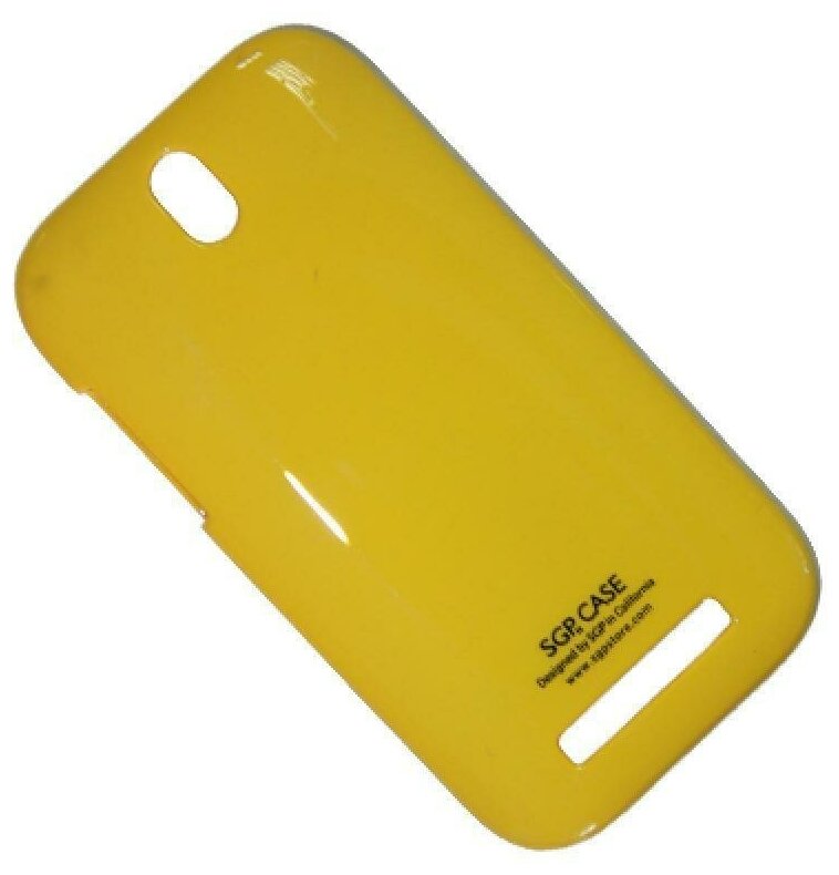 Чехол для HTC One SV (T528t) задняя крышка пластик лакированный SGP <желтый>