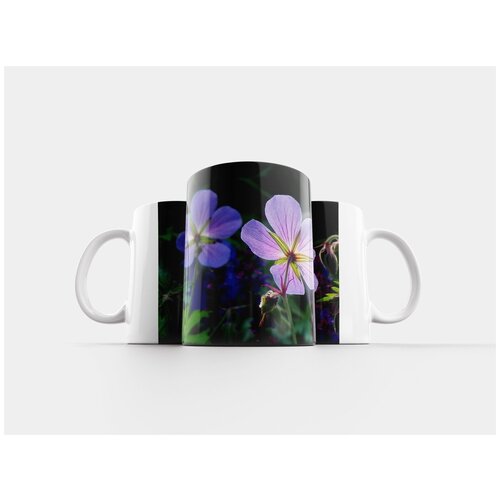 фото Кружка "голубые цветки, расцветает, цветок" 320 мл lotsprints