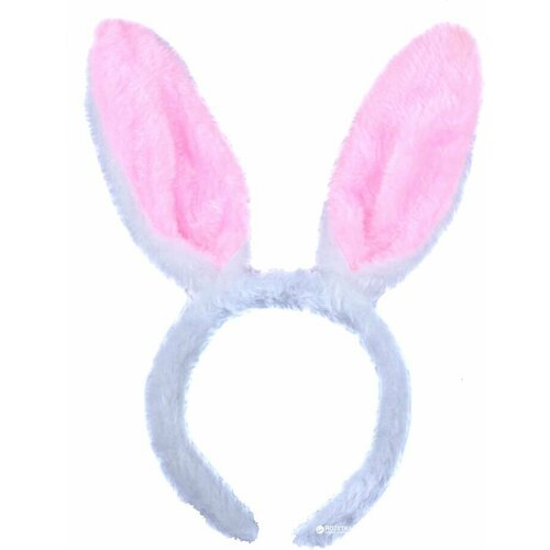 Карнавальный ободок Уши Зайца белые, р-р универсальный ободок уши зайца новогодние белые набор 3 шт