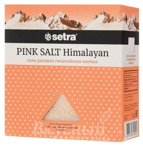 Соль Гималайская розовая мелкого помола Setra, 500 гр.