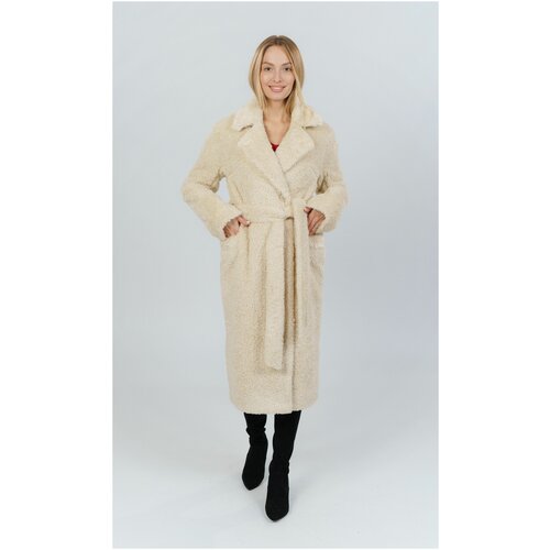 KR-215N Пальто женское светло-бежевый Kristina Moda